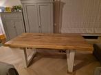 Houten tafel met stalen poten - 1x2m LOODS5, Huis en Inrichting, Tafels | Eettafels, Ophalen, 50 tot 100 cm, Zo goed als nieuw