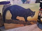 Zwarte Panter Schilderij 150cm bij 100cm, Ophalen