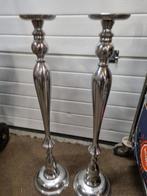 kaarsenkandelaren zilver aluminium 2 stuks, Ophalen of Verzenden, 'T Olde Gre-j, Info@toldegrej.nl, Endepoelstraat 20f Didam