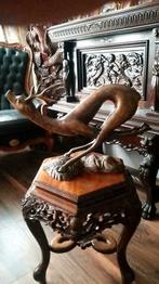 Bronzen beeld rennende hert uit frankrijk, Antiek en Kunst, Ophalen of Verzenden, Brons
