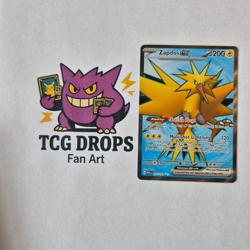 Zapdos EX 192/165 Scarlet & Violet 151, Hobby en Vrije tijd, Verzamelkaartspellen | Pokémon, Zo goed als nieuw, Losse kaart, Ophalen of Verzenden