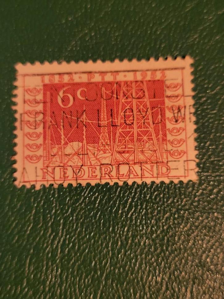 Nederland 6c 1952 - Frank Lloyd Wright, Postzegels en Munten, Postzegels | Nederland, Gestempeld, Na 1940, Ophalen of Verzenden