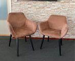 Set van 2 Cognac Micro Suede Eetkamerstoelen Fender, Twee, Bruin, Nieuw, Ophalen of Verzenden