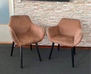 Set van 2 Cognac Micro Suede Eetkamerstoelen Fender beschikbaar voor biedingen
