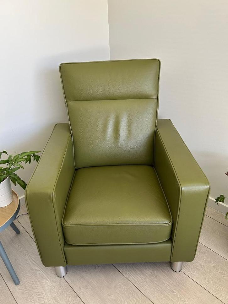 Leren fauteuils, Huis en Inrichting, Fauteuils, Gebruikt, Leer, Metaal, 50 tot 75 cm, 75 tot 100 cm, Ophalen