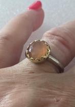Maat 16,5 - TI SENTO zilveren (925) BICOLOR ring ROZENKWARTS, Sieraden, Tassen en Uiterlijk, Ringen, Ophalen, Met edelsteen, Dame