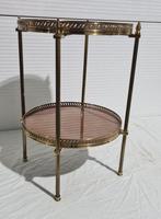 Bijzettafeltje messing, verre eglomise, Maison Jansen, Ophalen