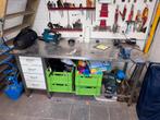 Rvs werkbank met 4 lades, Doe-het-zelf en Verbouw, Werkbanken, Ophalen, Gebruikt, 120 tot 170 cm