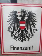 Emaille bord Oostenrijk Finanzamt, belastingkantoor, TOP., Ophalen of Verzenden, Gebruikt, Reclamebord