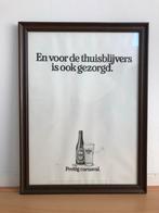 Heineken reclame poster ingelijst, Verzamelen, Biermerken, Ophalen of Verzenden, Gebruikt, Reclamebord, Plaat of Schild, Heineken