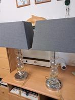 Lamp met glazen standaard 2 stuks, Ophalen, Gebruikt, 50 tot 75 cm, Glas