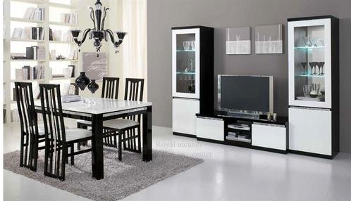 Woonkamer set Forever Chrome 2 | Hoogglans Zwart-Wit -SALE!-, Huis en Inrichting, Kasten | Wandmeubels, Nieuw, Minder dan 100 cm
