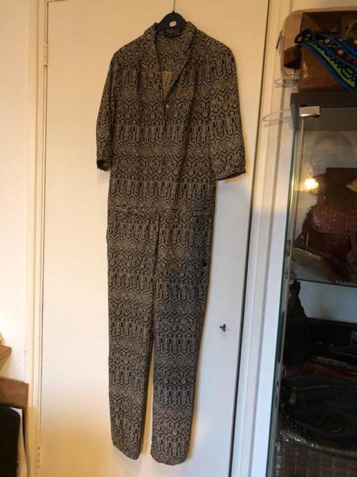 MAISON SCOTCH jumpsuit maat M zwart / beige motief, Kleding | Dames, Jumpsuits, Zo goed als nieuw, Maat 38/40 (M), Bruin, Ophalen of Verzenden