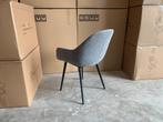 NIEUW Moderne Eetkamerstoelen Cito Stof Wood Bruin Grijs, Huis en Inrichting, Nieuw, Ophalen of Verzenden, Metaal, Grijs