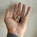 Vintage antieke biker ring edelsteen, Ophalen of Verzenden, Dame, Zilver, Kleiner dan 17