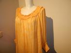 Marccain zijde tuniek geel wit print elastische wijde halsN5, MARCCAIN., Verzenden, Geel, Maat 42/44 (L)