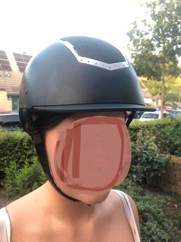 Horze Cap Zwart Zilver 55 56 57  beschikbaar voor biedingen