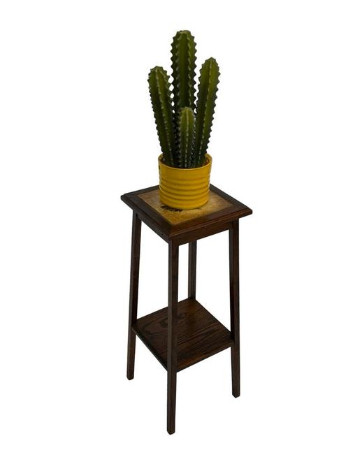 Vintage Plantentafel met Tegelblad Eikenloof Motief Hout Taf, Antiek en Kunst, Antiek | Woonaccessoires, Ophalen