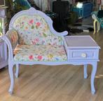 Vintage Telefoonbankje met Bloemenbekleding, Ophalen of Verzenden