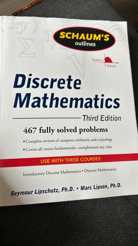 Discrete Mathematics Boek - Schaum's Outlines, Boeken, Studieboeken en Cursussen, Gelezen, HBO, Beta, Ophalen of Verzenden