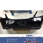 W205 C63 AMG Achterbumper Mercedes C Klasse zwart 63 bumper, Gebruikt, Mercedes-Benz, Ophalen of Verzenden, Achter