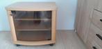 Radio en tv meubel op wielen kleur grenen, Huis en Inrichting, 50 tot 100 cm, Minder dan 100 cm, 25 tot 50 cm, Glas