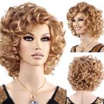 Pruik ginger goudblond kort krullend haar veel volume, Verzenden, Nieuw, Pruik of Haarverlenging