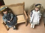Porseleinen poppen met bankje, Verzamelen, Poppen, Ophalen of Verzenden, Zo goed als nieuw, Pop