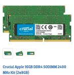 Crucial Apple 16GB DDR4 SODIMM 2400 MHz Kit (2x8GB), Computers en Software, RAM geheugen, 16 GB, Ophalen of Verzenden, Laptop