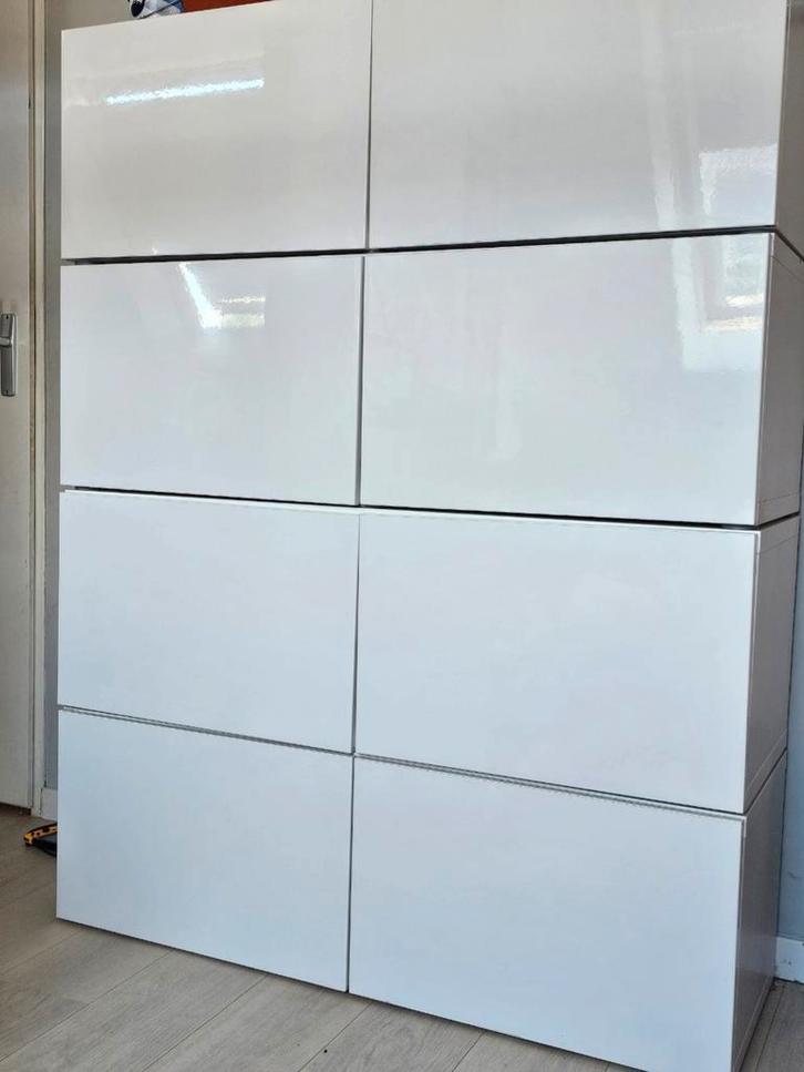 Witte IKEA Besta Kasten, Huis en Inrichting, Kasten | Kledingkasten, Gebruikt, 100 tot 150 cm, 100 tot 150 cm, 25 tot 50 cm, Met deur(en)
