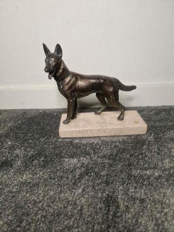 Bronzen herders hond beeld beschikbaar voor biedingen