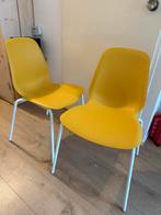 2x kunstof gele stoelen, Huis en Inrichting, Stoelen, Ophalen, Overige kleuren, Twee