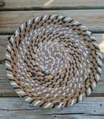 Rotan zwart, wit bruin ronde schaal, Huis en Inrichting, Woonaccessoires | Schalen en Manden, Schaal, Rond, Ophalen of Verzenden