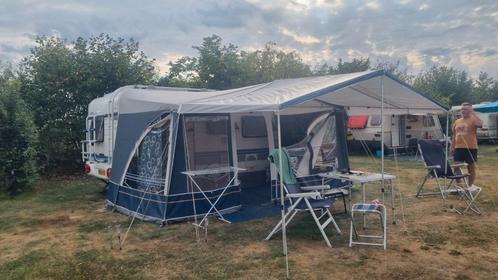 Luifel met dubbele bevestiging voor aan caravan en voortent., Caravans en Kamperen, Caravan accessoires, Ophalen