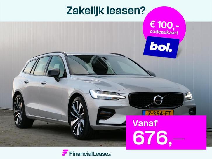 Volvo V60 2.0 B3 164pk Plus Dark Automaat Trekhaak / Camera, Auto's, Volvo, Bedrijf, Lease, Financial lease, V60, ABS, Achteruitrijcamera