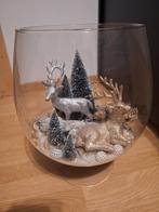 Kerststuk in grote glazen vaas, Ophalen, Zo goed als nieuw