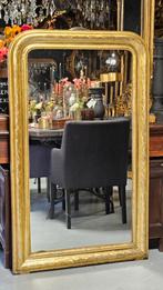 Antieke bladgouden Louis Philippe spiegel.., Antiek en Kunst, Antiek | Spiegels, Minder dan 100 cm, Ophalen of Verzenden