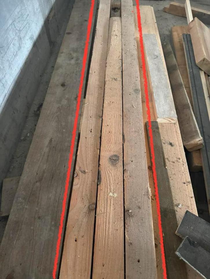 Degelijke Houten Balken - 3 Stuks - Constructiehout, Doe-het-zelf en Verbouw, Hout en Planken, Gebruikt, Balk, Overige houtsoorten