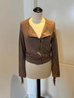 ZGAN bruin faux suede Berhska biker jas jack cowboy S 36, Kleding | Dames, Bruin, Zo goed als nieuw, Maat 36 (S), Bershka