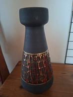 Vintage West Germany Vaas Zwart/Rood/Goud, Ophalen of Verzenden