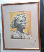 Portret Aquarel met krijt 1964  Veilinghuis nummer, Antiek en Kunst, Kunst | Tekeningen en Foto's, Ophalen of Verzenden