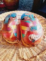 Vintage houten masker met sigaar uit Cuba, Ophalen of Verzenden