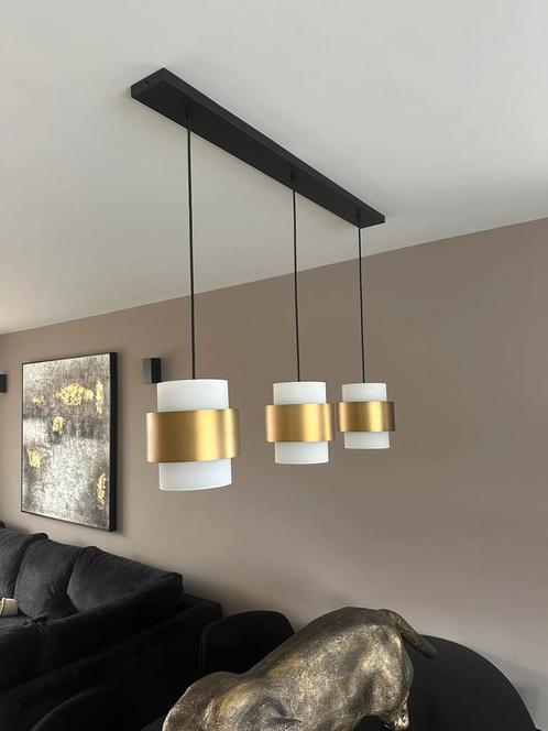 Wit met goude hanglamp. Zo goed als nieuw!, Huis en Inrichting, Lampen | Hanglampen, Zo goed als nieuw, Minder dan 50 cm, Ophalen of Verzenden