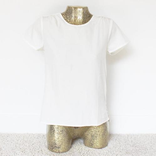 Super Leuk Wit Shirtje (S) - 26 € 10,-, Kleding | Dames, T-shirts, Zo goed als nieuw, Maat 34 (XS) of kleiner, Wit, Korte mouw