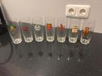 Collectie van 8 zogenaamde “fluitjes” bierglazen, Ophalen of Verzenden, Gebruikt, Bierglas