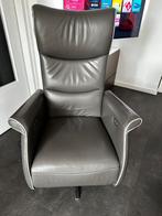 Prominent Wilson relaxstoel grijs leder maat L izgs, Huis en Inrichting, Fauteuils, Minder dan 75 cm, Leer, Zo goed als nieuw