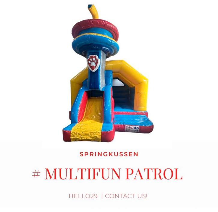 SPRINGKUSSEN PAW PATROL TE HUUR/VERHUUR/HUREN!, Hobby en Vrije tijd, Feestartikelen | Verhuur, Zo goed als nieuw, Overige, Ophalen