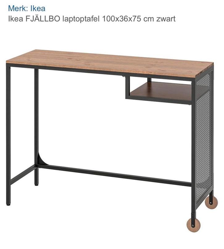 Ikea Fjalbo Laptop Tafel - Bureau, Huis en Inrichting, Bureaus, Gebruikt, Bureau, Met wielen, Ophalen of Verzenden
