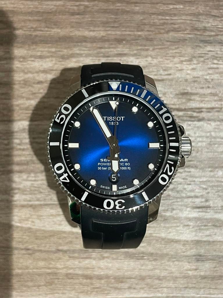 Tissot Seastar Powermatic 80 horloge, Staal, Polshorloge, Overige materialen, Zo goed als nieuw