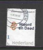 Woord & Daad - waarde 1 blauw, Postzegels en Munten, Na 1940, Ophalen of Verzenden, Gestempeld